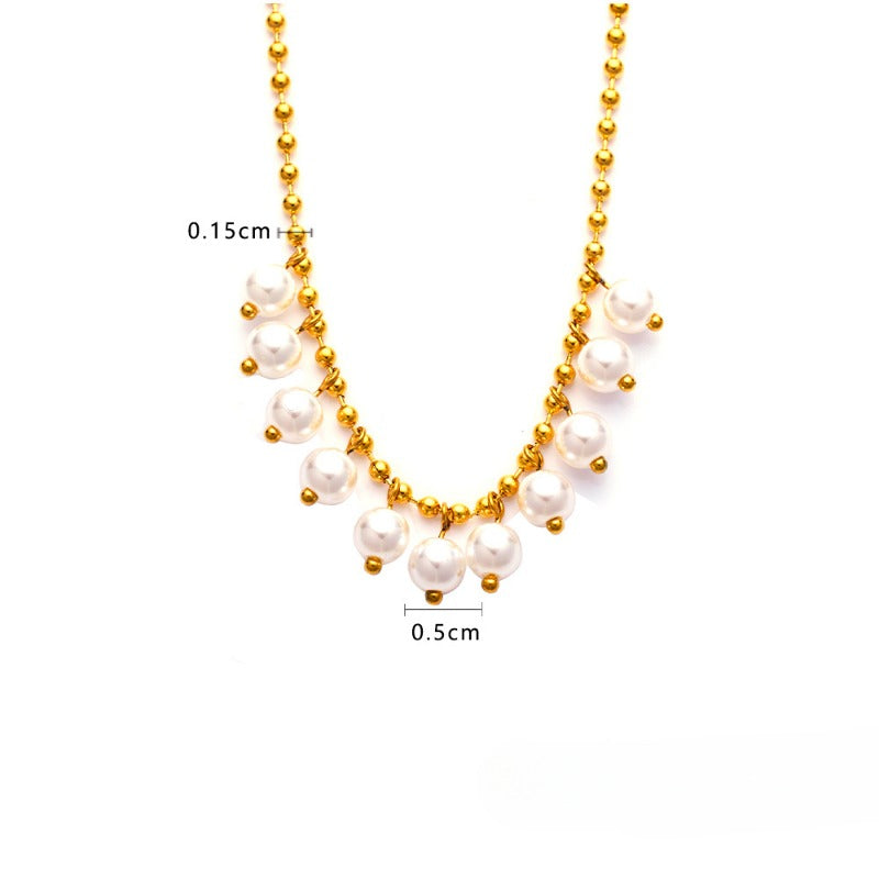 Wholesale of Pearl Titanium Steel Necklaces